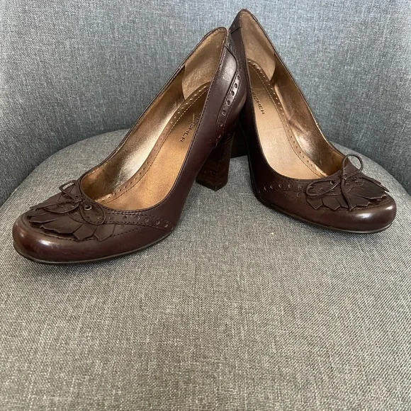 Marc Fisher Vintage Leather Heels Brown 6 - Picture 5 of 11